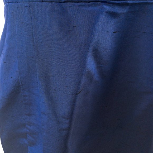 LulaKate 4/6 Silk Shantung Pearl Dress Navy Blue - Picture 2 of 9